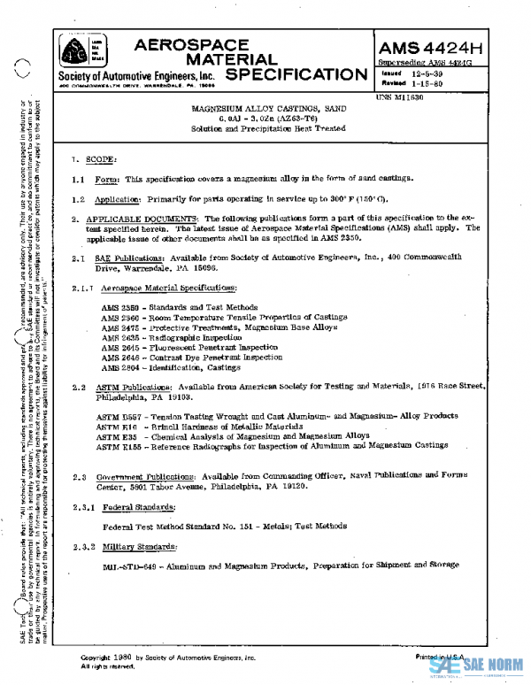 SAE AMS4424H PDF SAE AMS4424H PDF