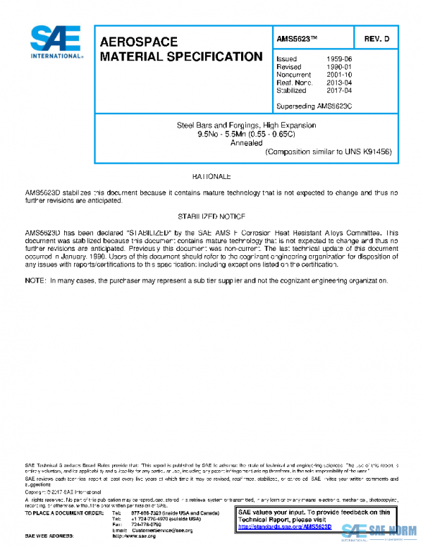 SAE AMS5623D PDF