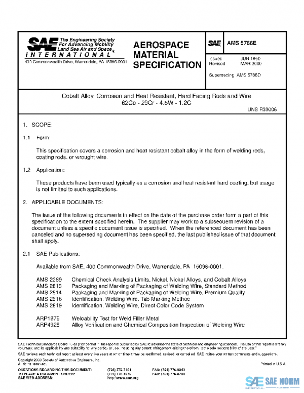 SAE AMS5788E PDF SAE AMS5788E PDF