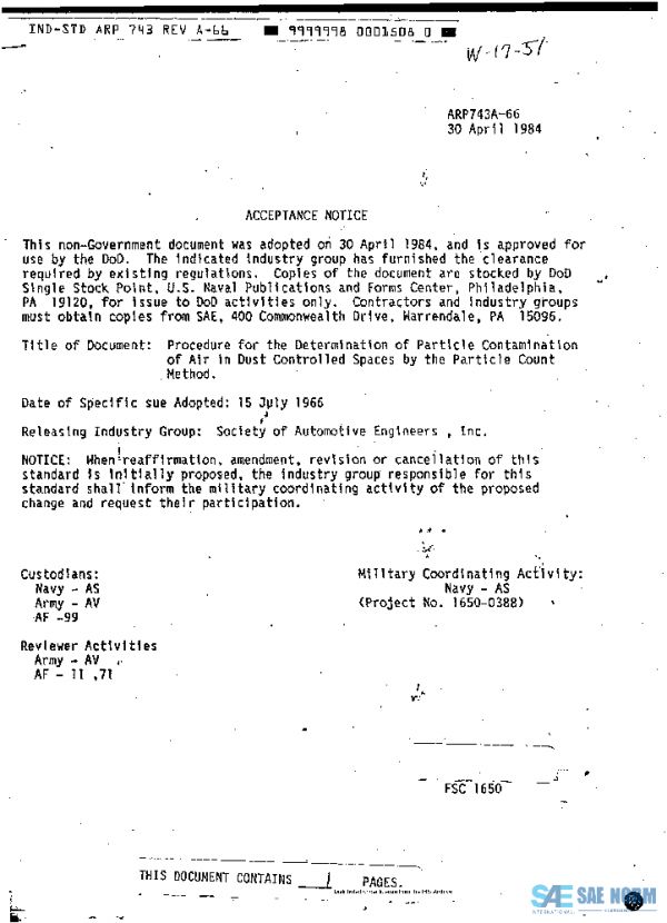 SAE ARP743A PDF