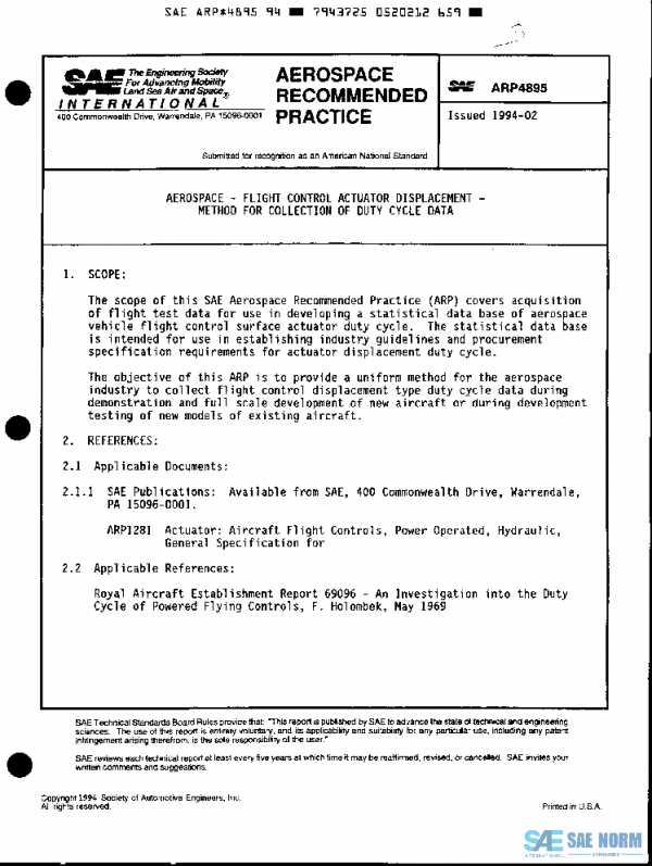 SAE ARP4895 PDF SAE ARP4895 PDF