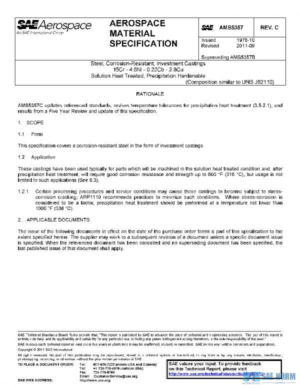 SAE AMS5357C PDF SAE AMS5357C PDF