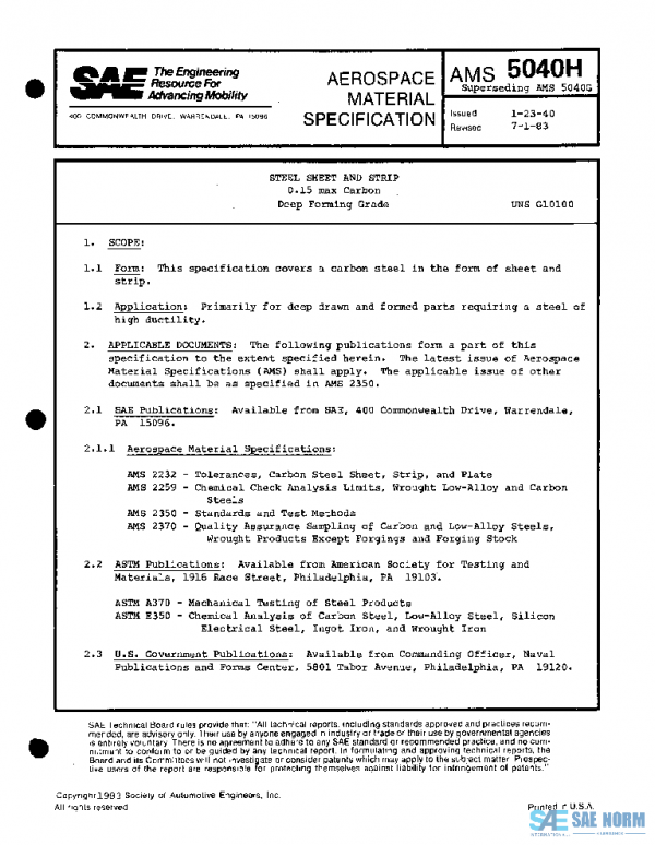 SAE AMS5040H PDF