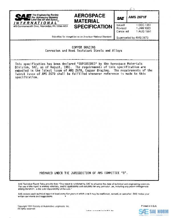 SAE AMS2671F PDF SAE AMS2671F PDF