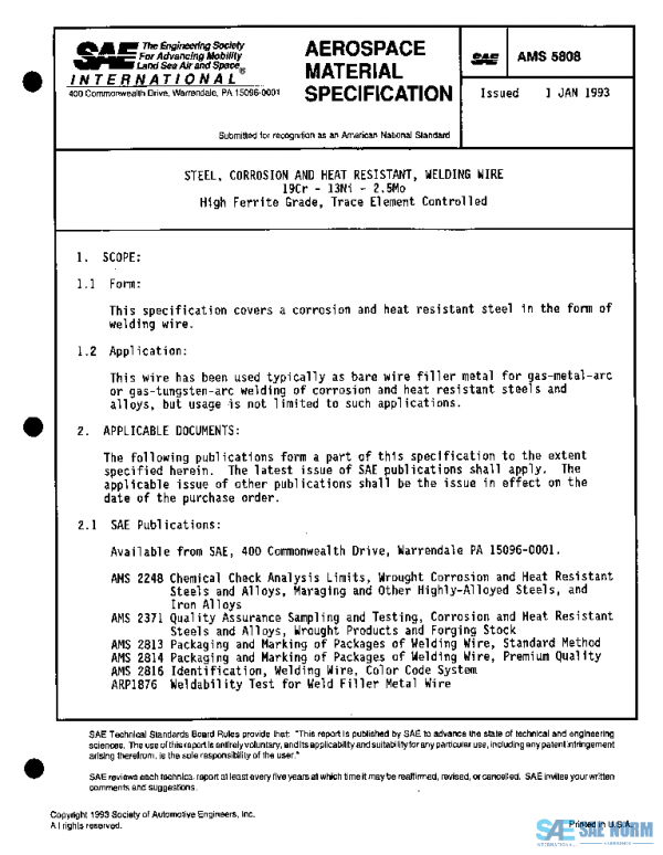 SAE AMS5808 PDF