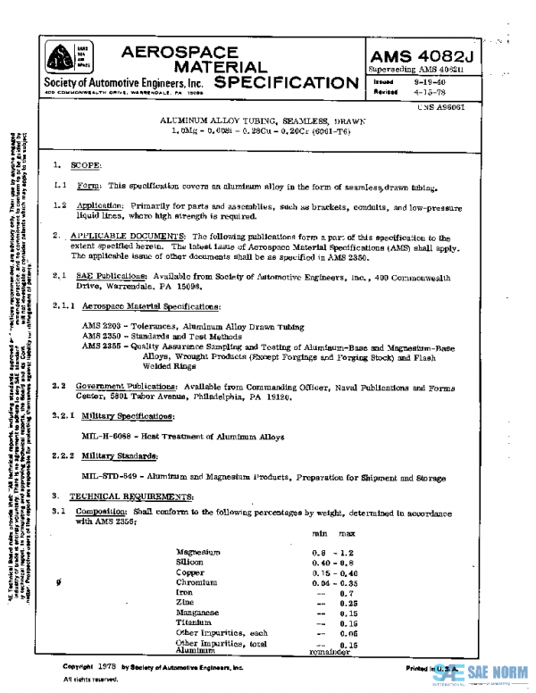 SAE AMS4082J PDF SAE AMS4082J PDF