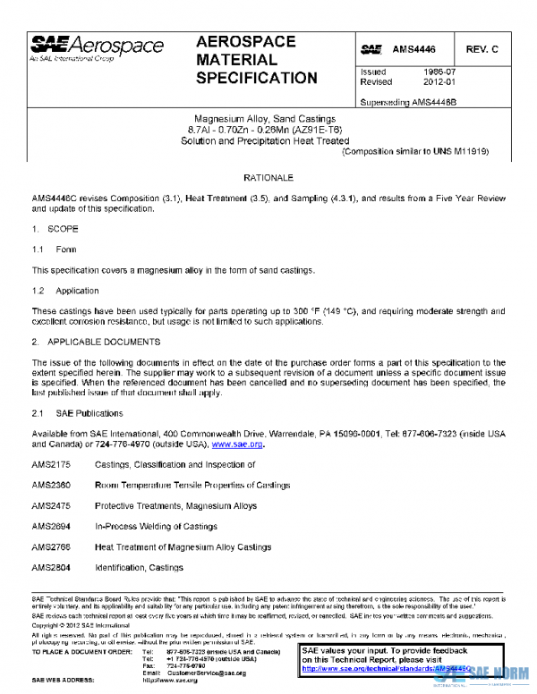 SAE AMS4446C PDF SAE AMS4446C PDF