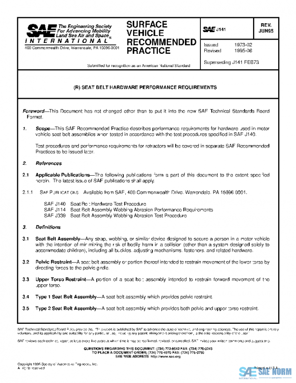 SAE J141_199506 PDF SAE J141_199506 PDF