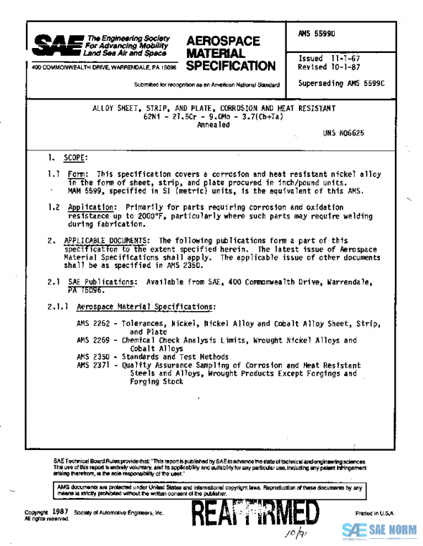 SAE AMS5599D PDF SAE AMS5599D PDF