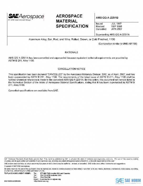 SAE AMSQQA225/1B PDF SAE AMSQQA225/1B PDF