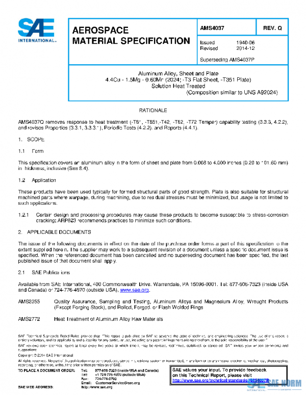 SAE AMS4037Q PDF SAE AMS4037Q PDF