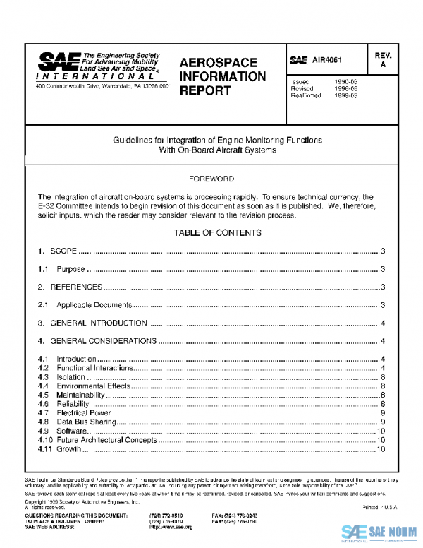 SAE AIR4061A PDF SAE AIR4061A PDF