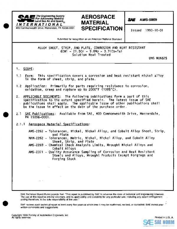 SAE AMS5869 PDF SAE AMS5869 PDF