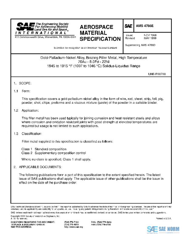 SAE AMS4786E PDF SAE AMS4786E PDF
