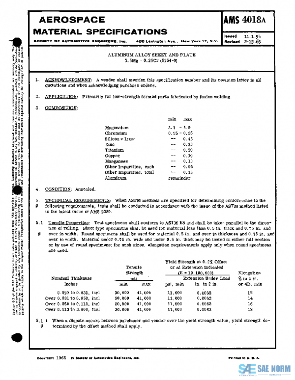 SAE AMS4018A PDF SAE AMS4018A PDF