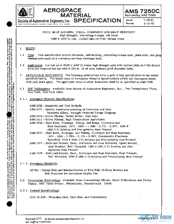 SAE AMS7250C PDF SAE AMS7250C PDF