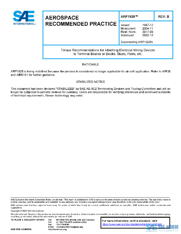 SAE ARP1928B PDF