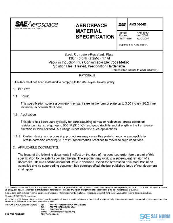 SAE AMS5864B PDF SAE AMS5864B PDF