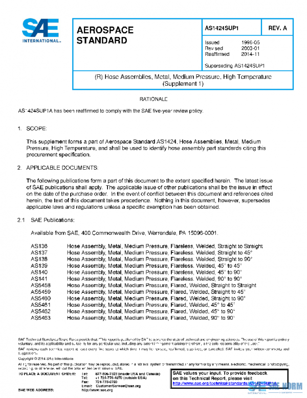 SAE AS1424SUP1A PDF SAE AS1424SUP1A PDF