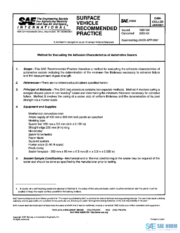 SAE J1600_200101 PDF SAE J1600_200101 PDF