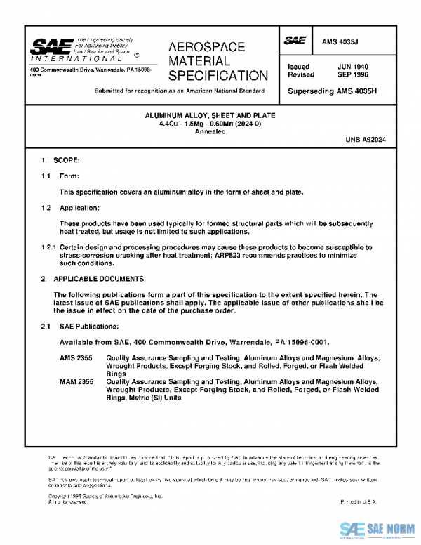 SAE AMS4035J PDF