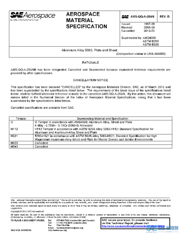 SAE AMSQQA250/6B PDF