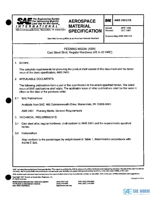 SAE AMS2431/1B PDF