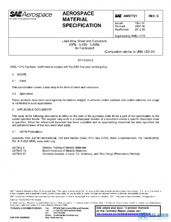 SAE AMS7721C PDF SAE AMS7721C PDF
