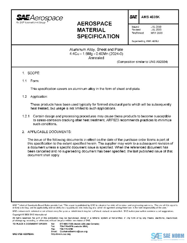 SAE AMS4035K PDF SAE AMS4035K PDF