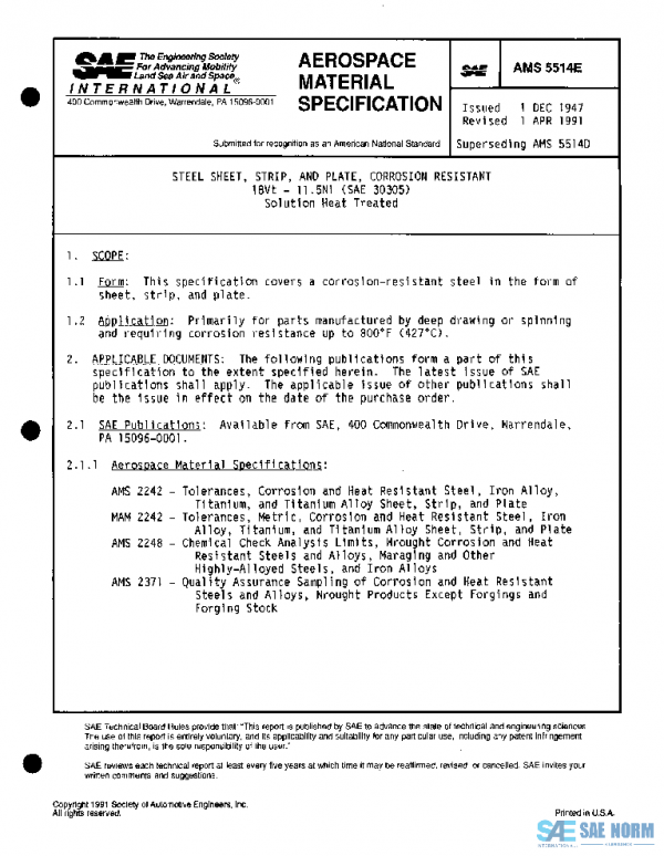 SAE AMS5514E PDF SAE AMS5514E PDF