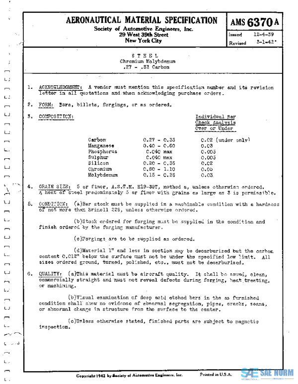 SAE AMS6370A PDF SAE AMS6370A PDF