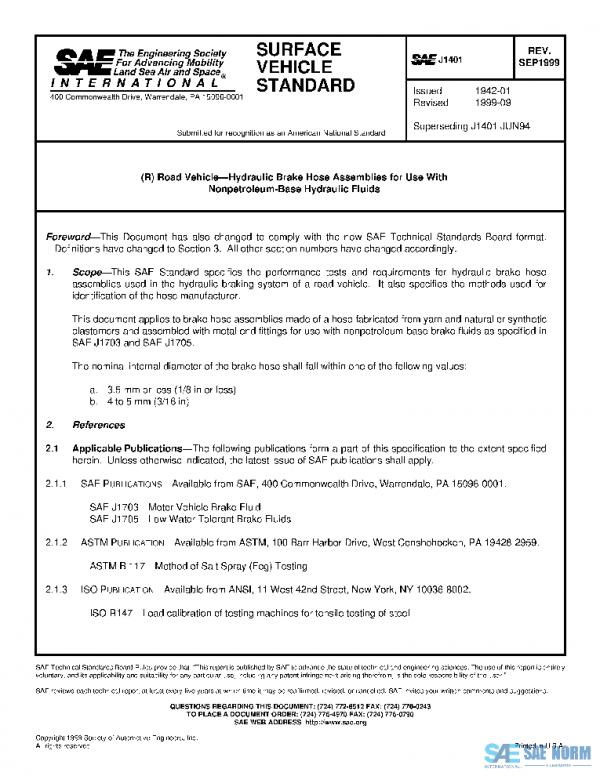 SAE J1401_199909 PDF SAE J1401_199909 PDF