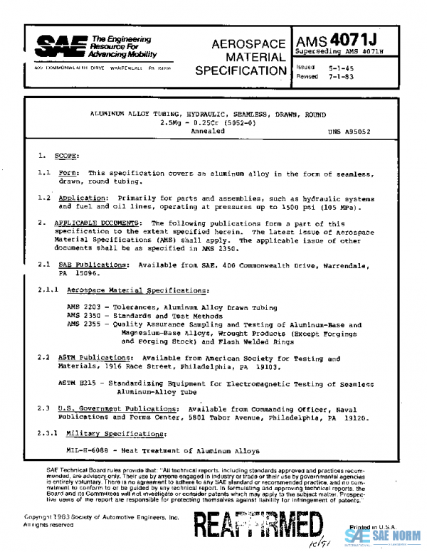 SAE AMS4071J PDF SAE AMS4071J PDF