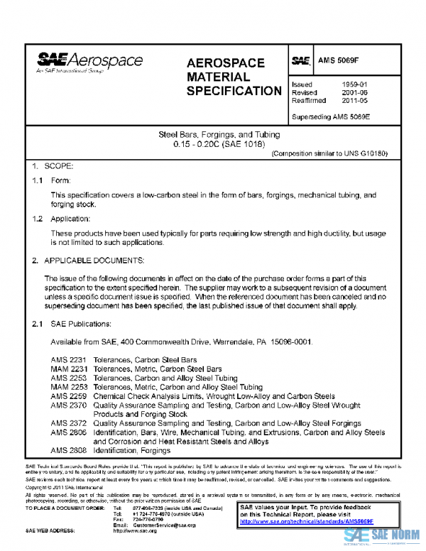 SAE AMS5069F PDF SAE AMS5069F PDF