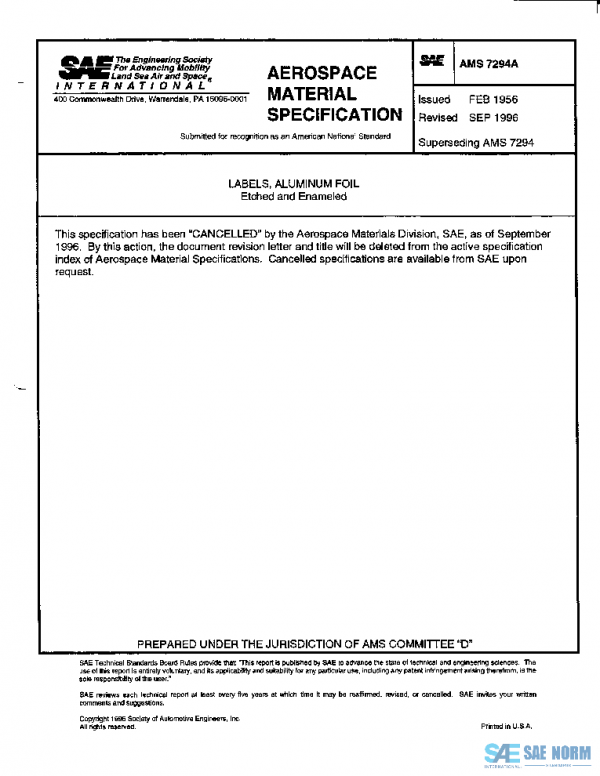 SAE AMS7294A PDF