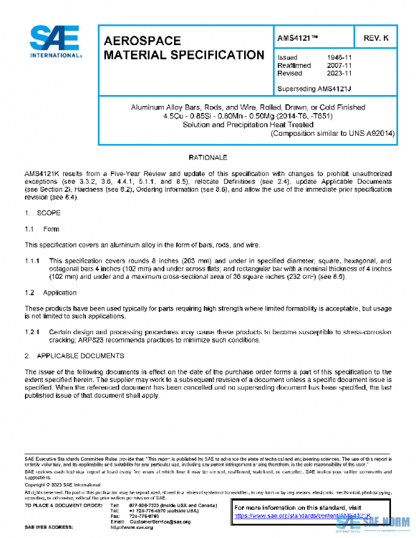 SAE AMS4121K PDF