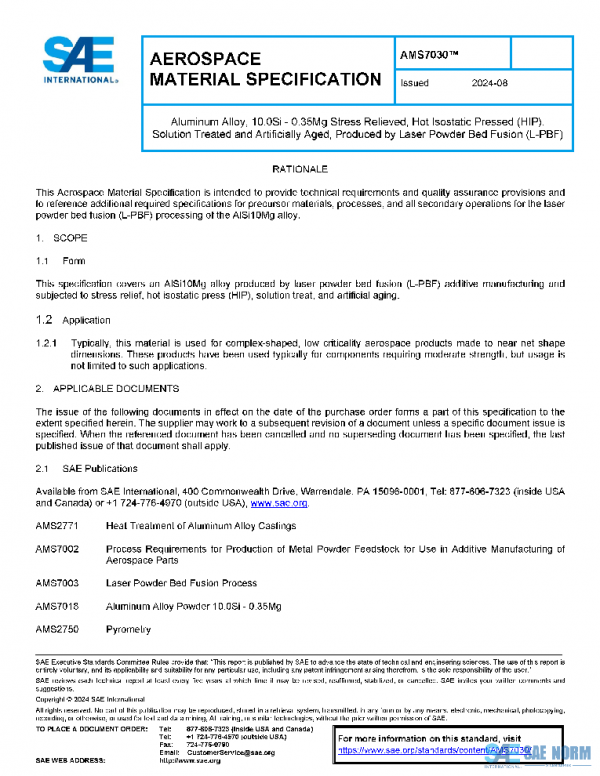 SAE AMS7030 PDF
