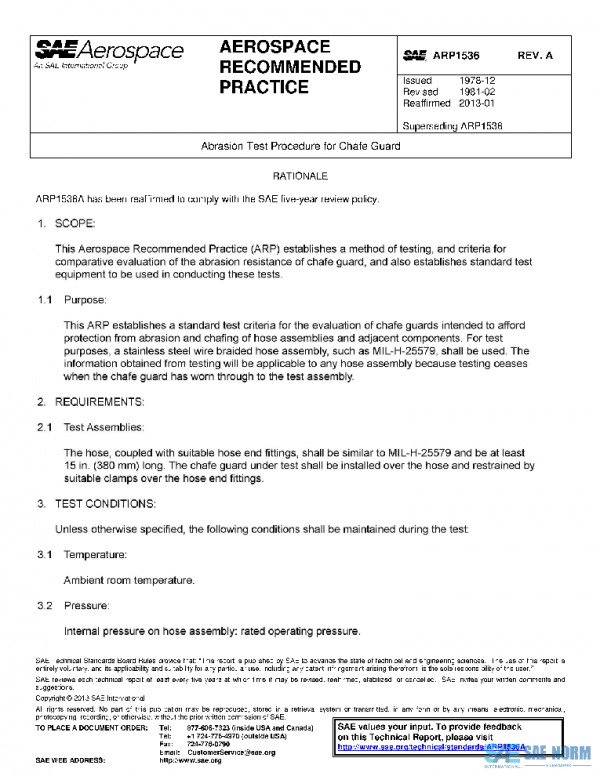 SAE ARP1536A PDF SAE ARP1536A PDF