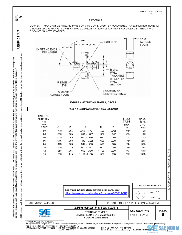 SAE AS85421/7B PDF SAE AS85421/7B PDF