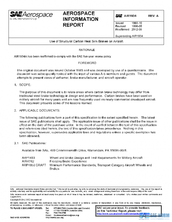SAE AIR1934A PDF SAE AIR1934A PDF