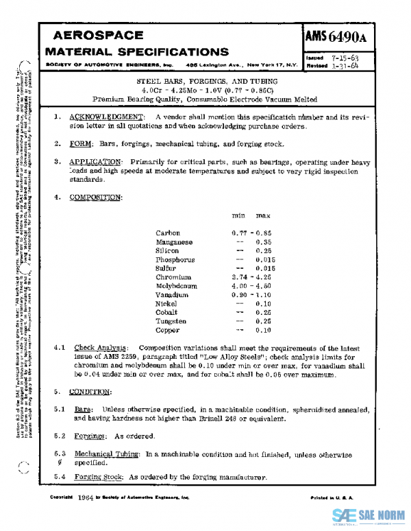 SAE AMS6490A PDF SAE AMS6490A PDF