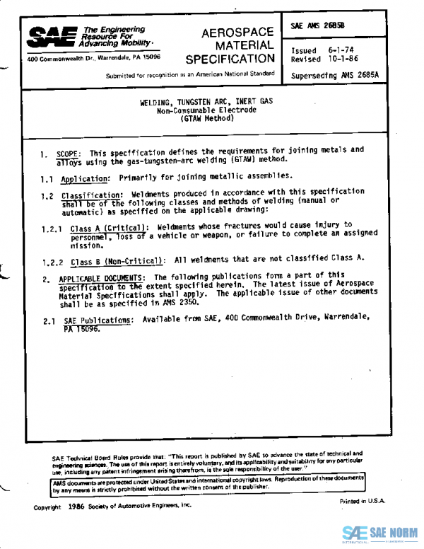 SAE AMS2685B PDF SAE AMS2685B PDF