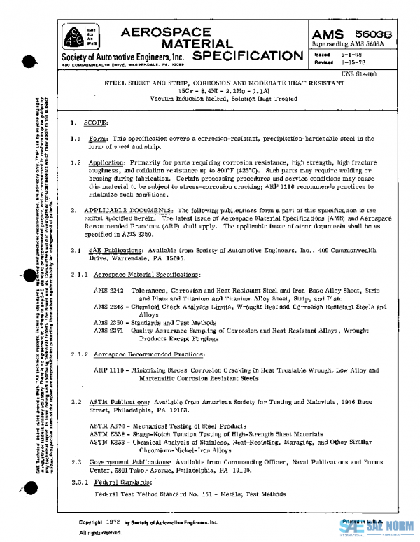 SAE AMS5603B PDF