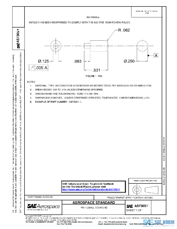 SAE AS7365/1 PDF SAE AS7365/1 PDF