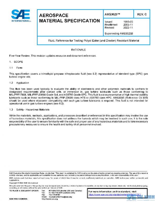 SAE AMS3023C PDF SAE AMS3023C PDF