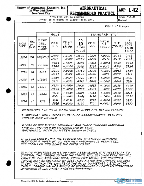 SAE ARP142 PDF