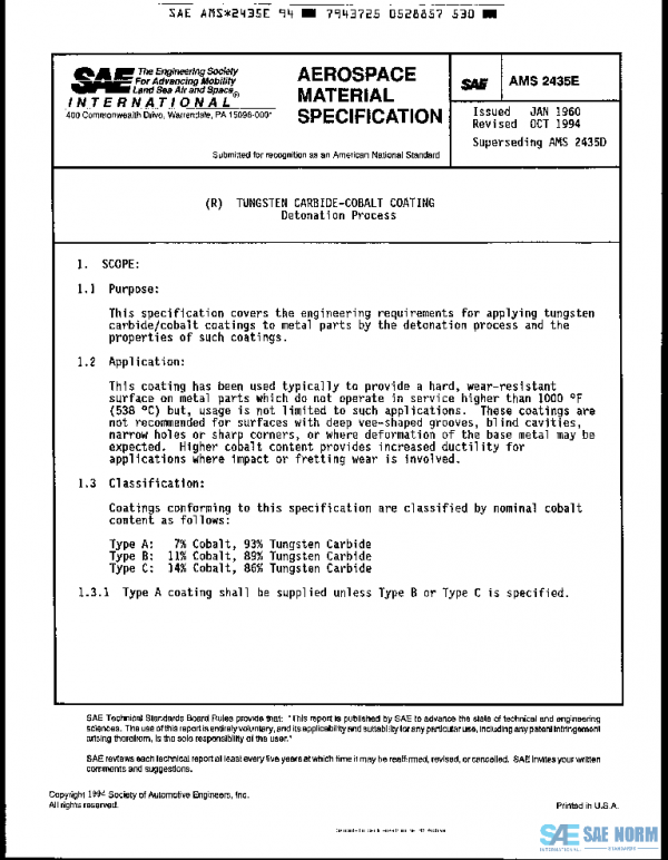 SAE AMS2435E PDF SAE AMS2435E PDF