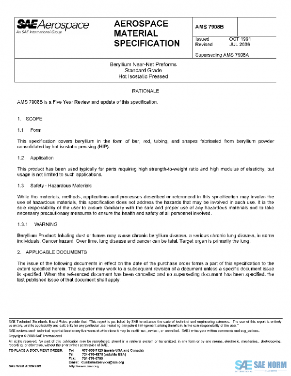 SAE AMS7908B PDF SAE AMS7908B PDF
