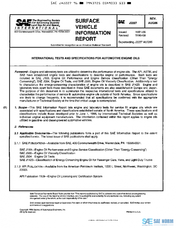 SAE J2227_199608 PDF