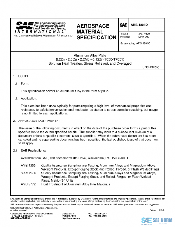 SAE AMS4201D PDF